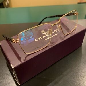 CHARRIOL PC75116 C.03 Gold w/ Black Exotic Wood. 55mm Rectangular 
Eyeglasses